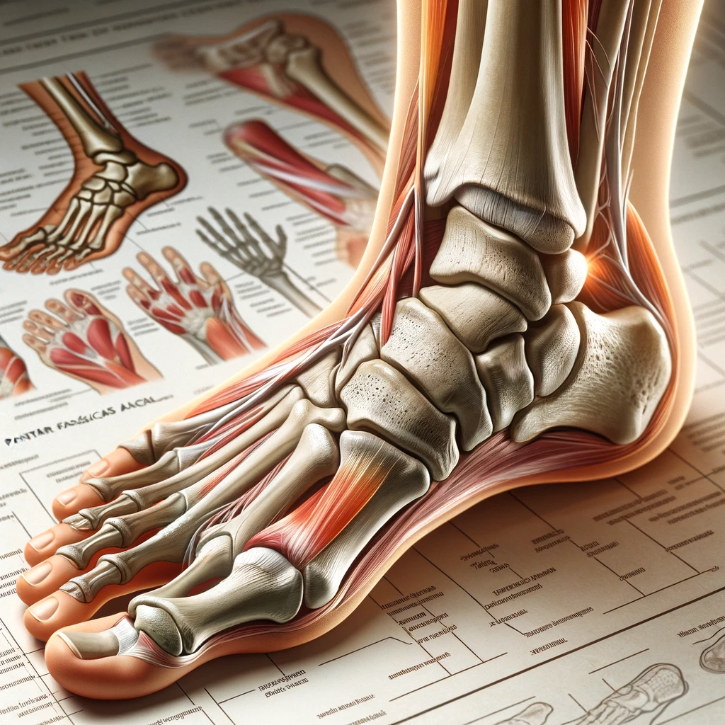 Is heel pain a sign of cancer? Plantar fasciitis, shown in this image, can be a main cause.