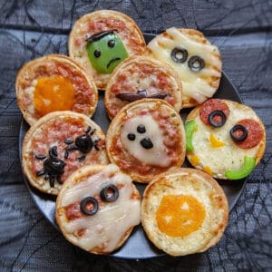 Spooky Mini Pizzas